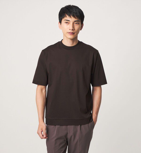 UNITED ARROWS green label relaxing「A+ COOL スムース クルーネック カットソー -接触冷感・抗菌-」|Tシャツ・カットソー|DK.BROWN