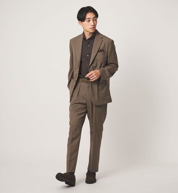 UNITED ARROWS green label relaxing「A+ air TWトロピカル 無地 リラックス イージー 1プリーツ セットアップ パンツ スラックス -ウォッシャブ」|スラックス|