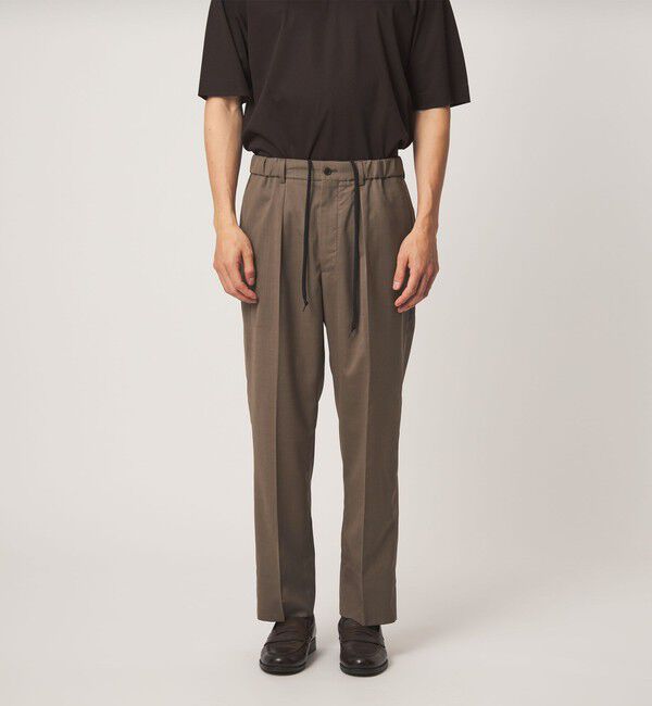 UNITED ARROWS green label relaxing「A+ air TWトロピカル 無地 リラックス イージー 1プリーツ セットアップ パンツ スラックス -ウォッシャブ」|スラックス|
