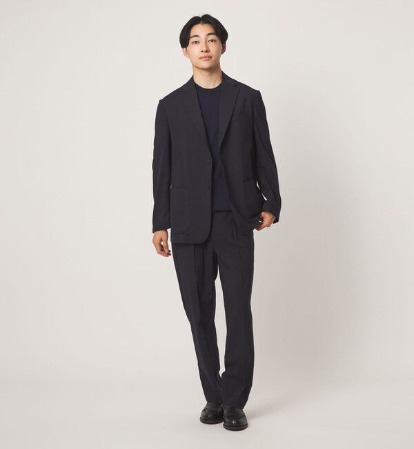 UNITED ARROWS green label relaxing「A+ air TWトロピカル 無地 リラックス イージー 1プリーツ セットアップ パンツ スラックス -ウォッシャブ」|スラックス|