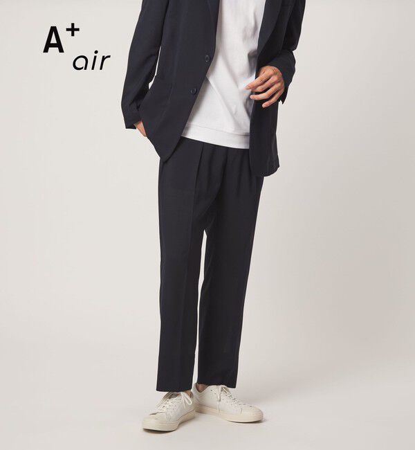 UNITED ARROWS green label relaxing「A+ air TWトロピカル 無地 リラックス イージー 1プリーツ セットアップ パンツ スラックス -ウォッシャブ」|スラックス|