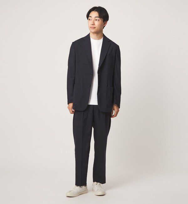 UNITED ARROWS green label relaxing「A+ air TWトロピカル 無地 リラックス イージー 1プリーツ セットアップ パンツ スラックス -ウォッシャブ」|スラックス|