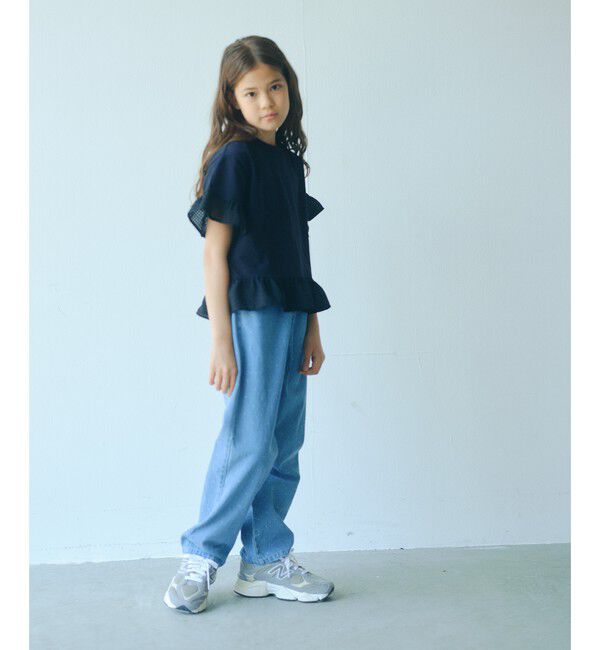 UNITED ARROWS green label relaxing「チェック フリル Tシャツ / キッズ 140cm-160cm」|Tシャツ・カットソー|