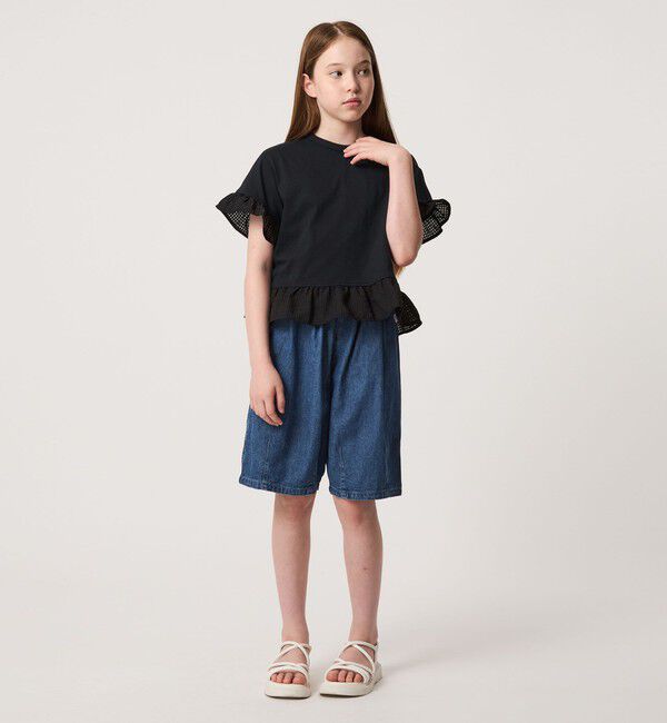 UNITED ARROWS green label relaxing「チェック フリル Tシャツ / キッズ 140cm-160cm」|Tシャツ・カットソー|