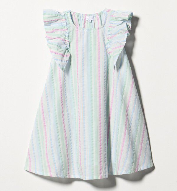 UNITED ARROWS green label relaxing「ストライプ ラッフル ワンピース / キッズ 100cm-130cm」|ワンピース|