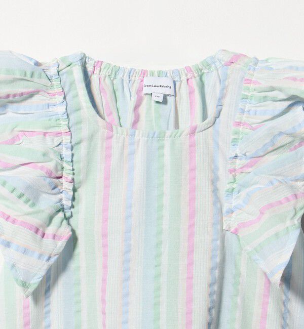 UNITED ARROWS green label relaxing「ストライプ ラッフル ワンピース / キッズ 100cm-130cm」|ワンピース|
