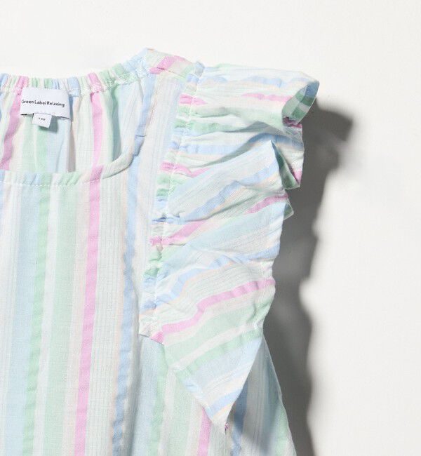 UNITED ARROWS green label relaxing「ストライプ ラッフル ワンピース / キッズ 100cm-130cm」|ワンピース|