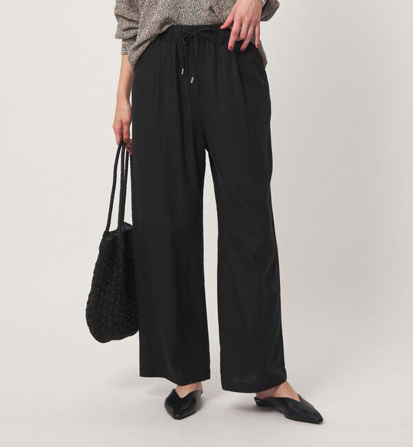 UNITED ARROWS green label relaxing「［size SHORT/TALLあり］BREEZE LINEN ブリーズリネン ワイド パンツ 3」|その他|BLACK