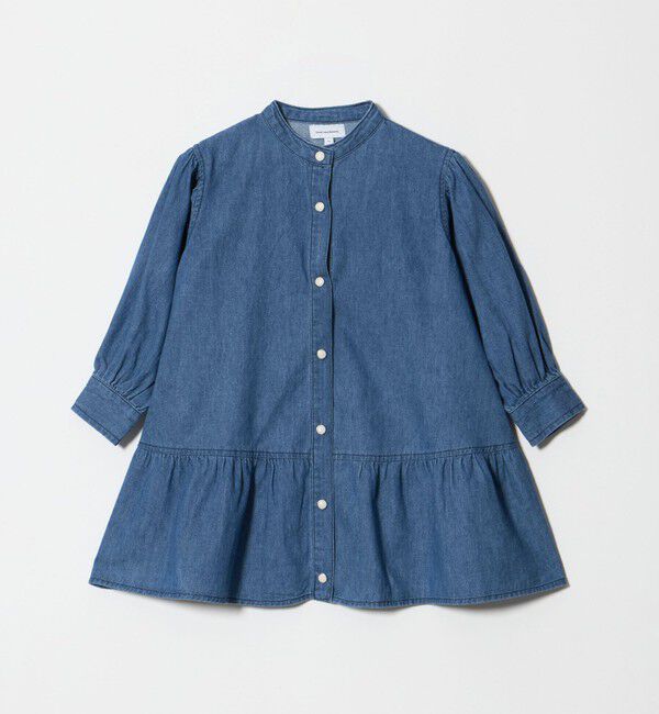 UNITED ARROWS green label relaxing「デニム スタンドカラー フリル ワンピース / キッズ 100cm-160cm」|ワンピース|