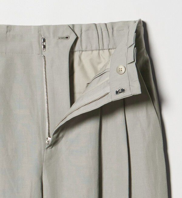 BEAUTY&YOUTH UNITED ARROWS「麻ブレンド バックゴム タック ワイドパンツ」|チノ|