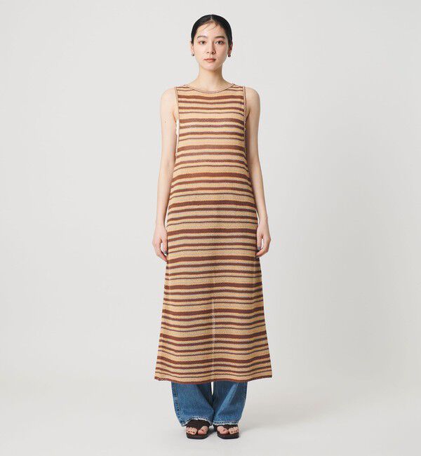 BEAUTY&YOUTH UNITED ARROWS「コットン メッシュ ボーダーワンピース」|ワンピース|