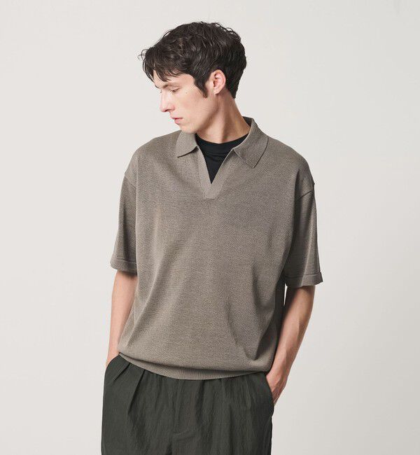 BEAUTY&YOUTH UNITED ARROWS「シャイン ギマ スキッパー ポロニット ウォッシャブル」|ニット・セーター|