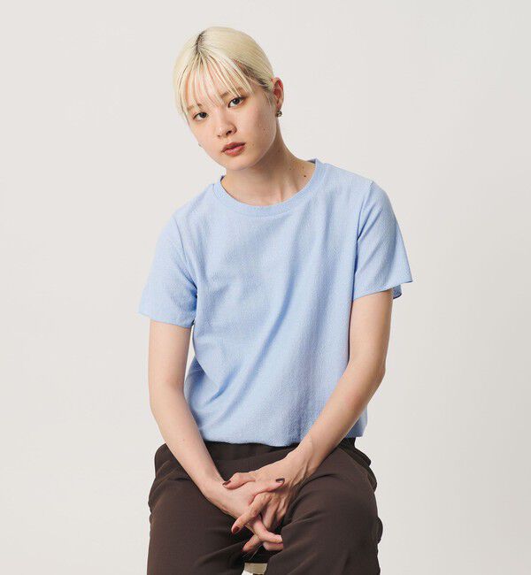 BEAUTY&YOUTH UNITED ARROWS「コットンポリエステル ラメ ショートスリーブ カットソー」|Tシャツ・カットソー|LT.BLUE