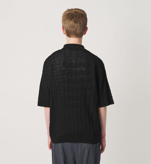 BEAUTY&YOUTH UNITED ARROWS「ジャガード フルジップ ショートスリーブ ポロニット ウォッシャブル」|カーディガン|