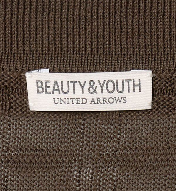 BEAUTY&YOUTH UNITED ARROWS「ジャガード フルジップ ショートスリーブ ポロニット ウォッシャブル」|カーディガン|