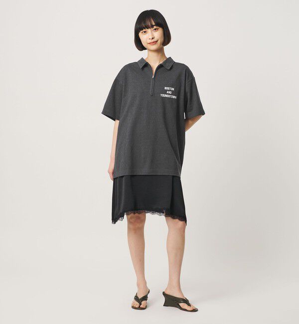 BEAUTY&YOUTH UNITED ARROWS「コットンポリエステル ジップ ビッグ ポロシャツ」|ポロシャツ|DK.GRAY