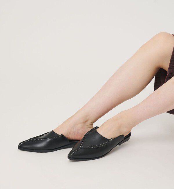 BEAUTY&YOUTH UNITED ARROWS「＜THAJA＞レザー ステッチ ポインテッド スライダー サンダル」|サンダル|
