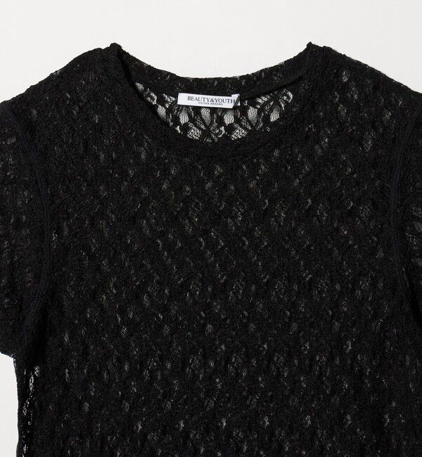 BEAUTY&YOUTH UNITED ARROWS「フラワーレース ショートスリーブ プルオーバー」|Tシャツ・カットソー|