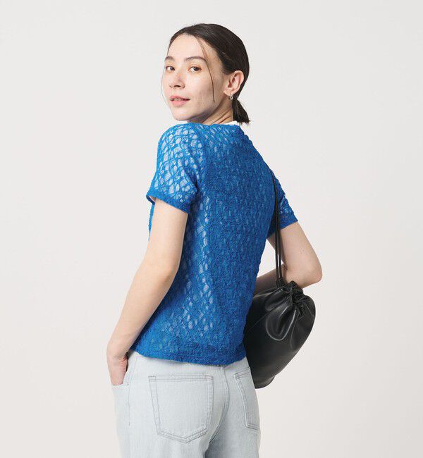 BEAUTY&YOUTH UNITED ARROWS「フラワーレース ショートスリーブ プルオーバー」|Tシャツ・カットソー|