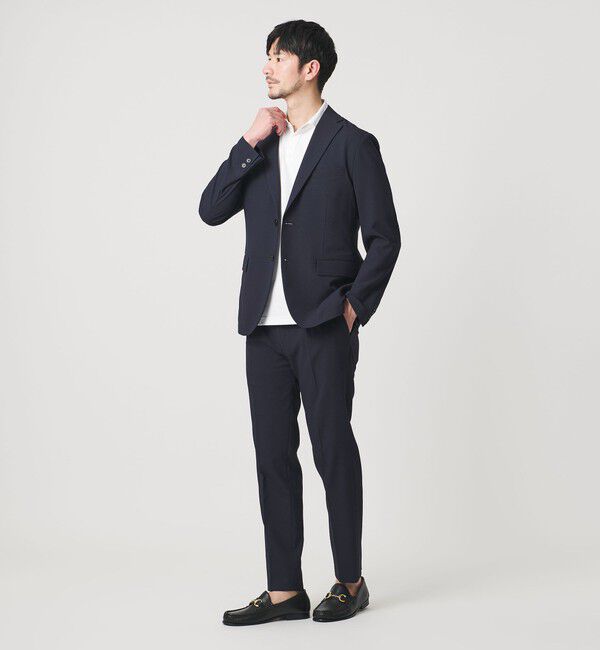 BEAUTY&YOUTH UNITED ARROWS「【WEB限定 WARDROBE SMART】ライト シアサッカー セットアップ/ジャケット＆イージーパンツ」|スーツ|NAVY