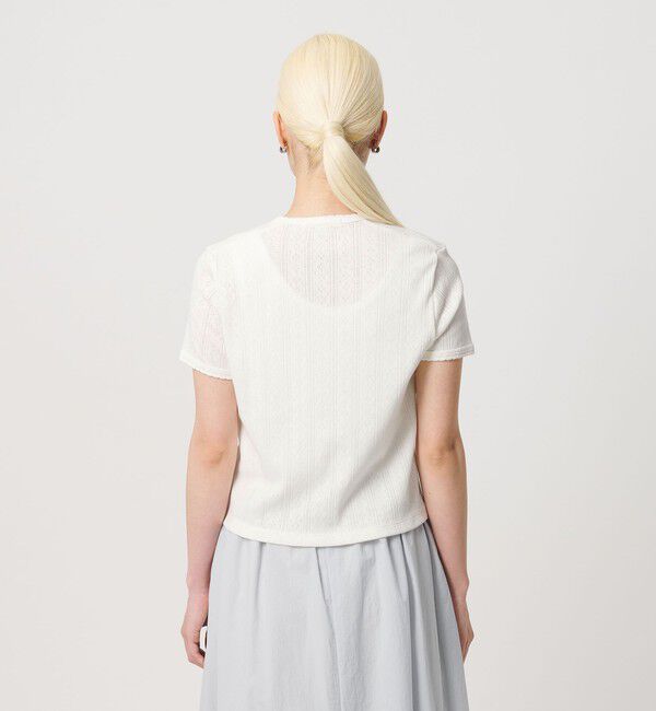 BEAUTY&YOUTH UNITED ARROWS「コットン パターンメッシュ ショートスリーブ カーディガン ウォッシャブル」|カーディガン|