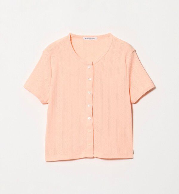BEAUTY&YOUTH UNITED ARROWS「コットン パターンメッシュ ショートスリーブ カーディガン ウォッシャブル」|カーディガン|