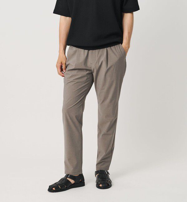 BEAUTY&YOUTH UNITED ARROWS「クールタッチ TR 1プリーツ イージーパンツ NO.5 ストレッチ 接触冷感」|チノ|