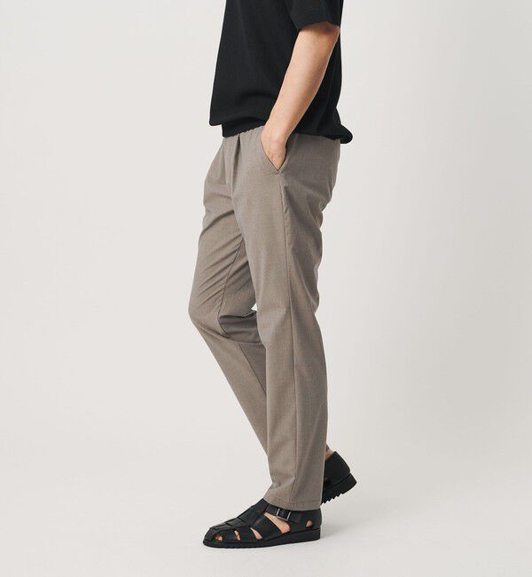 BEAUTY&YOUTH UNITED ARROWS「クールタッチ TR 1プリーツ イージーパンツ NO.5 ストレッチ 接触冷感」|チノ|