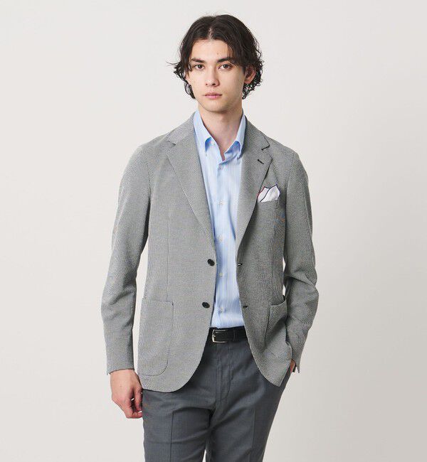 UNITED ARROWS「ハウンドトゥース シングル ２ボタン テーラードジャケット COMFORT EASY‐MODEL SOFT」|テーラードジャケット|