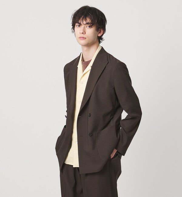 UNITED ARROWS「＜District＞ポリエステル トロピカル ダブル 4ボタン テーラードジャケット」|テーラードジャケット|DK.BROWN
