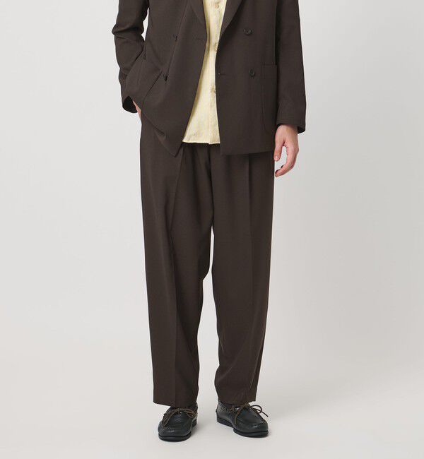 UNITED ARROWS「＜District＞ポリエステル トロピカル バレル ワイドパンツ」|スラックス|DK.BROWN