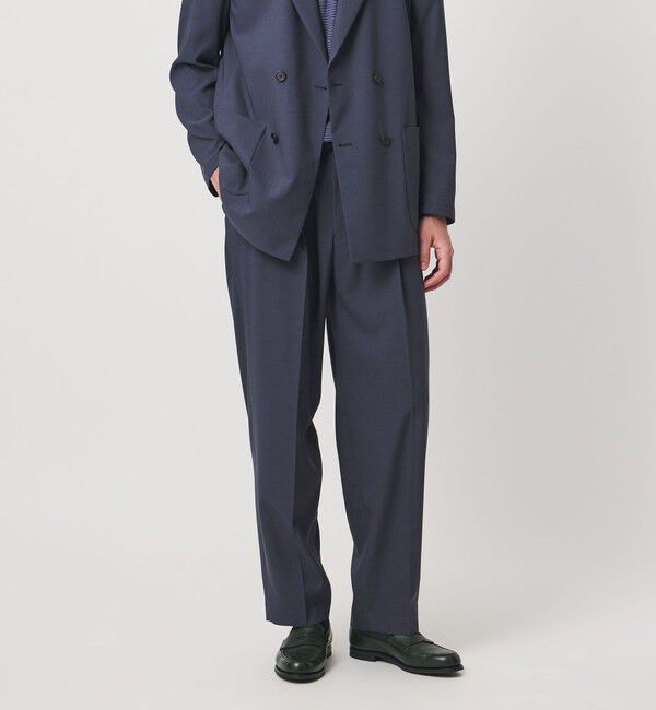 UNITED ARROWS「＜District＞ポリエステル トロピカル バレル ワイドパンツ」|スラックス|NAVY
