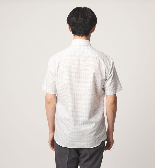 UNITED ARROWS green label relaxing「エブリット TC パナマ チェック スタンダード ボタンダウン ショートスリーブ シャツ -イージーアイロン・」|シャツ・ブラウス|