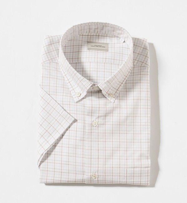 UNITED ARROWS green label relaxing「エブリット TC パナマ チェック スタンダード ボタンダウン ショートスリーブ シャツ -イージーアイロン・」|シャツ・ブラウス|