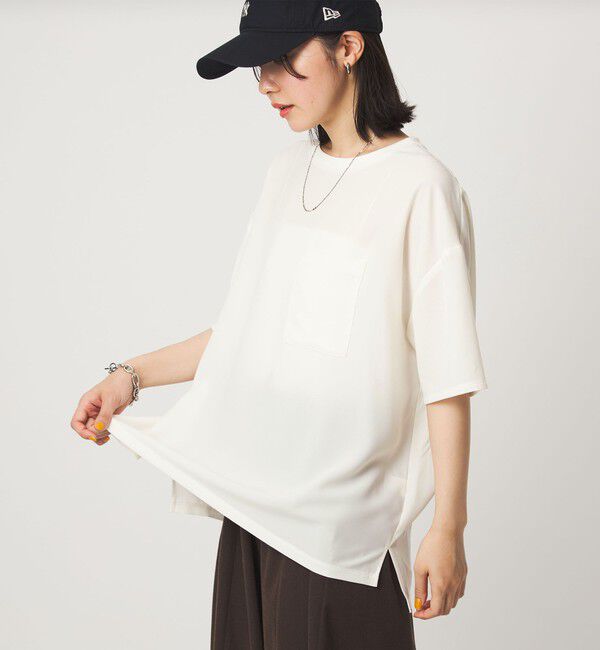 UNITED ARROWS green label relaxing「【WEB限定】＜at ease＞ジョーゼット カットソー 吸水速乾」|Tシャツ・カットソー|