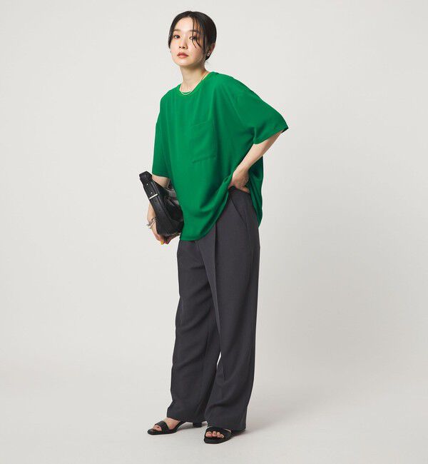 UNITED ARROWS green label relaxing「【WEB限定】＜at ease＞ジョーゼット カットソー 吸水速乾」|Tシャツ・カットソー|