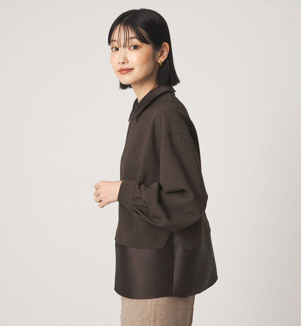 UNITED ARROWS green label relaxing「fleurie(フルリー) 襟 ドッキング ペプラム ブラウス」|シャツ・ブラウス|