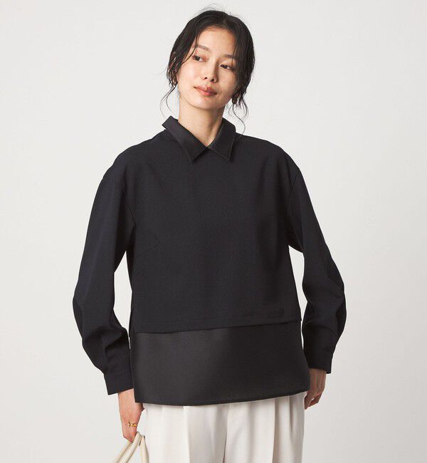UNITED ARROWS green label relaxing「fleurie(フルリー) 襟 ドッキング ペプラム ブラウス」|シャツ・ブラウス|