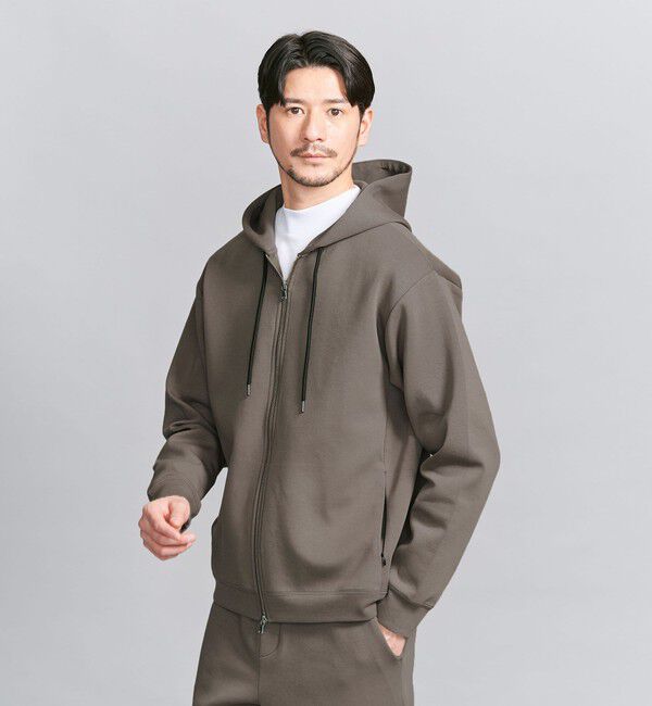 BEAUTY&YOUTH UNITED ARROWS「【WEB限定 WARDROBE SMART】ダブルニット ジップパーカー/セットアップ対応【抗菌・防臭】」|パーカー|