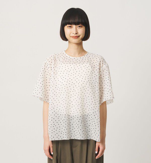 BEAUTY&YOUTH UNITED ARROWS「ドットシアー ショートスリーブ ブラウス ウォッシャブル」|シャツ・ブラウス|