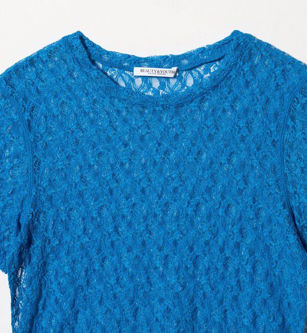 BEAUTY&YOUTH UNITED ARROWS「フラワーレース ショートスリーブ プルオーバー」|Tシャツ・カットソー|