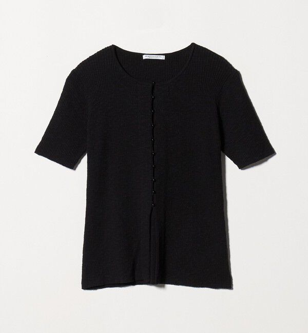 BEAUTY&YOUTH UNITED ARROWS「麻ブレンド スラブ フロントボタン ショートスリーブ カーディガン ウォッシャブル」|カーディガン|