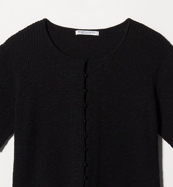 BEAUTY&YOUTH UNITED ARROWS「麻ブレンド スラブ フロントボタン ショートスリーブ カーディガン ウォッシャブル」|カーディガン|