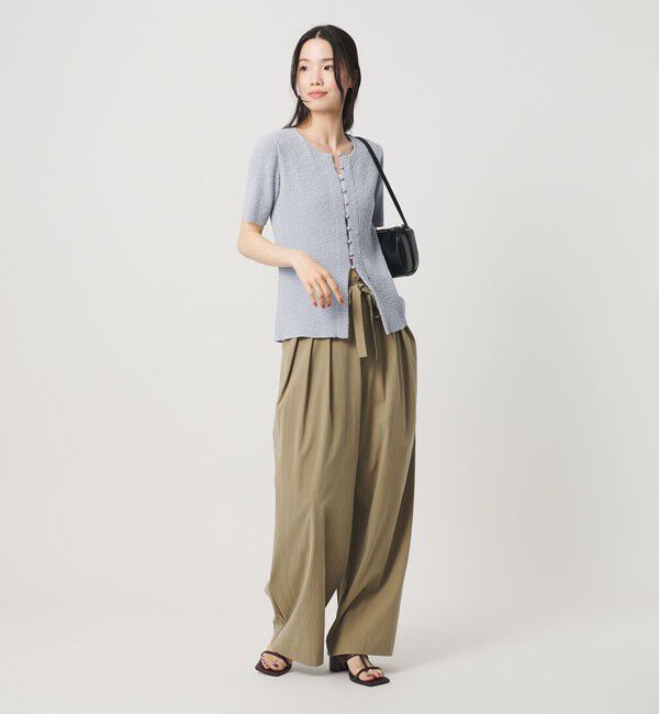 BEAUTY&YOUTH UNITED ARROWS「麻ブレンド スラブ フロントボタン ショートスリーブ カーディガン ウォッシャブル」|カーディガン|