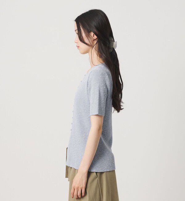 BEAUTY&YOUTH UNITED ARROWS「麻ブレンド スラブ フロントボタン ショートスリーブ カーディガン ウォッシャブル」|カーディガン|