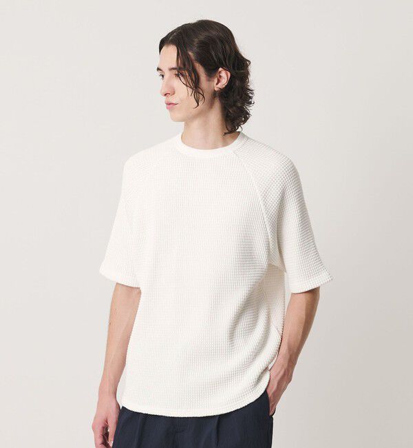 BEAUTY&YOUTH UNITED ARROWS「ビッグ ワッフル クルーネック ショートスリーブ Tシャツ」|Tシャツ・カットソー|