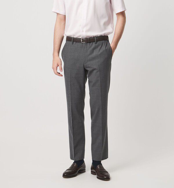 UNITED ARROWS「トロピカル サイドエクステンド ノープリーツ スラックス COMFORT EASY‐MODEL ウォッシャブル タテヨコス」|スラックス|