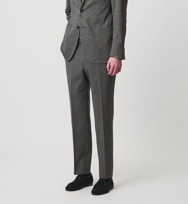 UNITED ARROWS「トロピカル サイドエクステンド ノープリーツ スラックス COMFORT EASY‐MODEL ウォッシャブル タテヨコス」|スラックス|