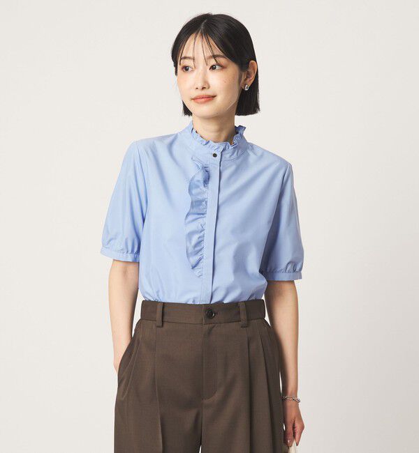 UNITED ARROWS green label relaxing「フリル ディテール ショートスリーブ ブラウス」|シャツ・ブラウス|