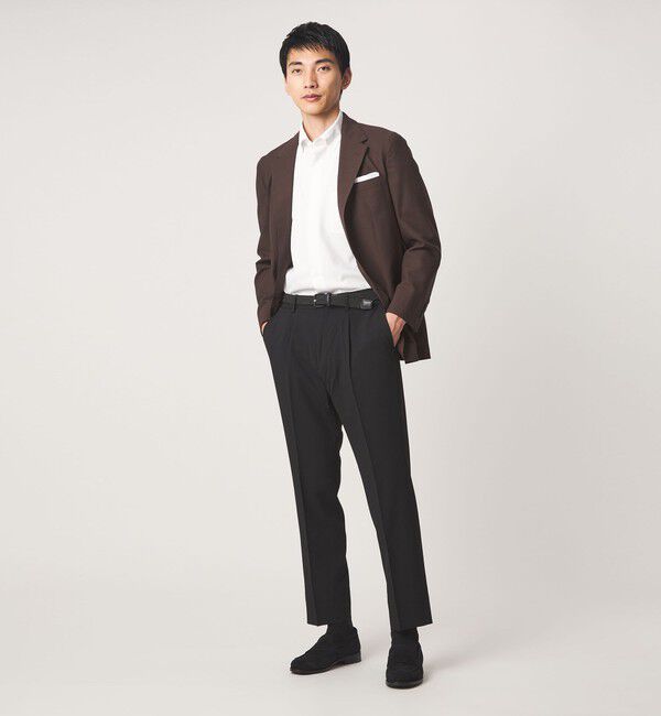UNITED ARROWS green label relaxing「ポリエステル ラッカン ソリッド スタンダード スナップ ボタンダウン 半袖 シャツ -ストレッチ・イージー」|シャツ・ブラウス|